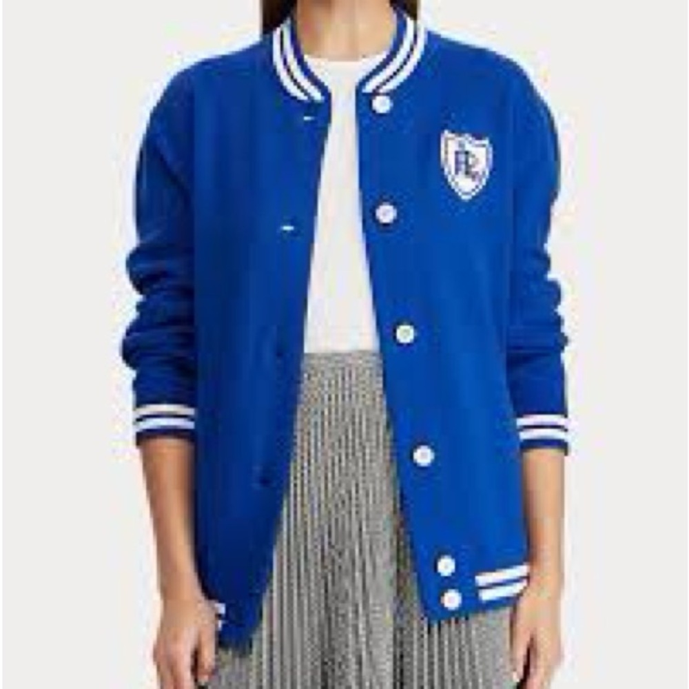 Ralph Lauren Cotton Blend Royal Blue Varsity Jacket